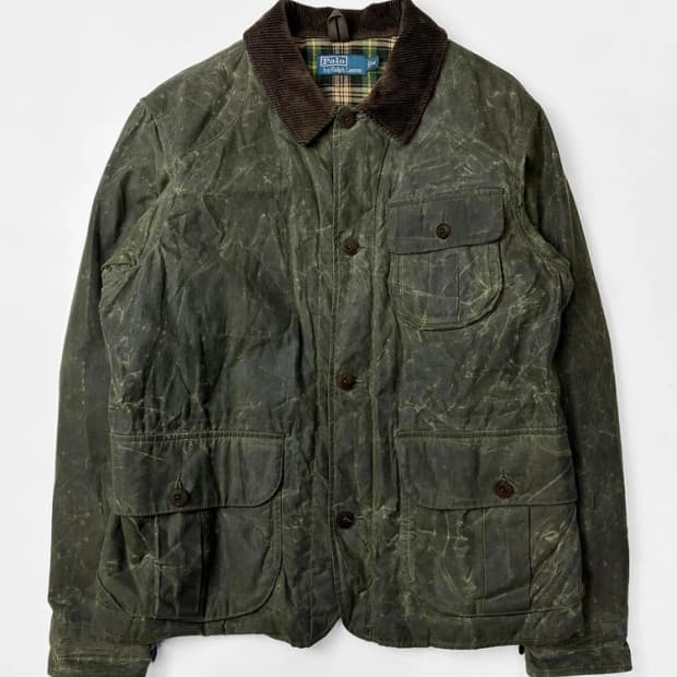 폴로 랄프로렌 90's 오일 클로스 왁스 모호크 헌팅 자켓 PN5654