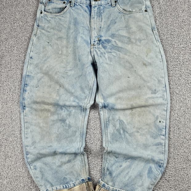 칼하트 헤비 플란넬 워시드 데님 워크 팬츠 ( 36X30 )/ 10518