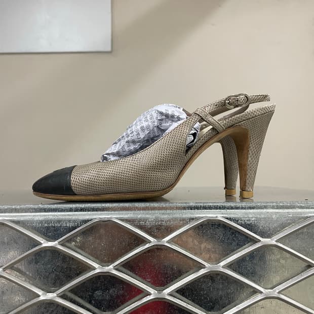 샤넬 레더 펌프스 슬링백 37.5 (gr-4734)