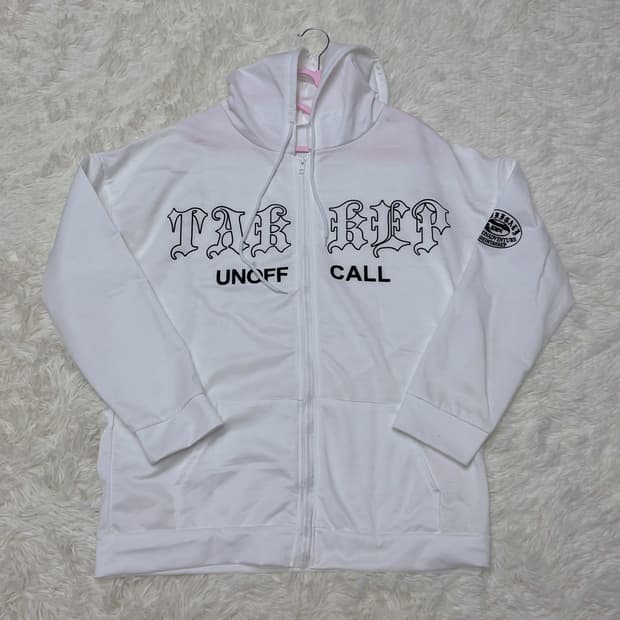 화이트 후드집업