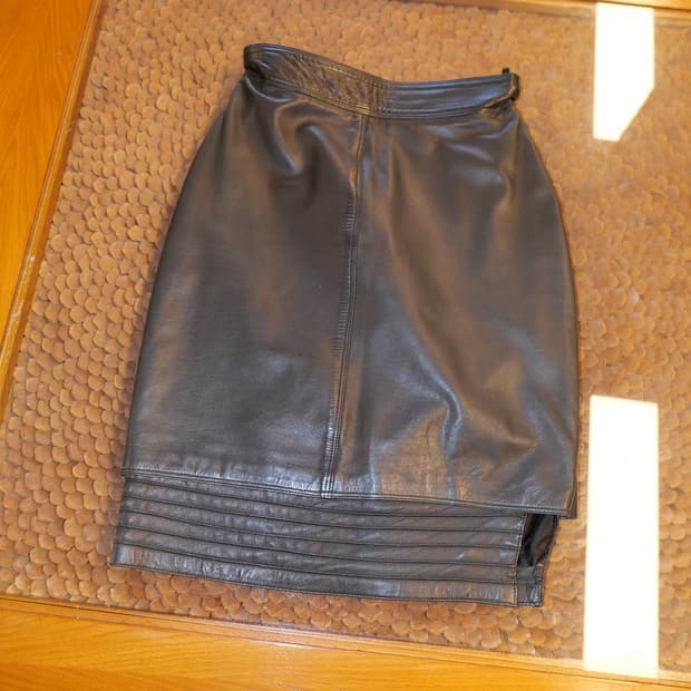 layered leather mini-skirt #ruffo