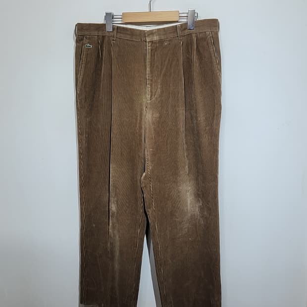 (36) 라코스테 코듀로이 팬츠 브라운 골덴바지 와이드핏 