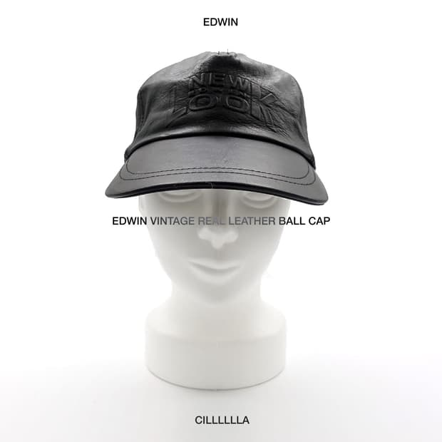 EDWIN 빈티지 리얼레더 볼캡