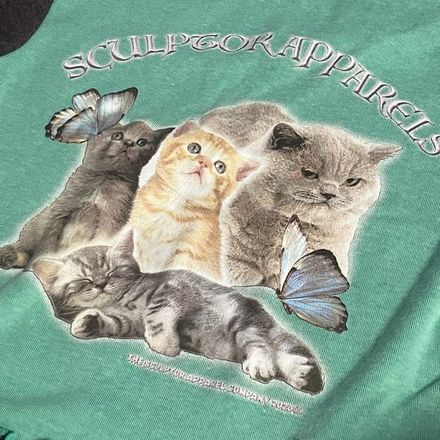 스컬프터 sculptor mint kitten layered tee