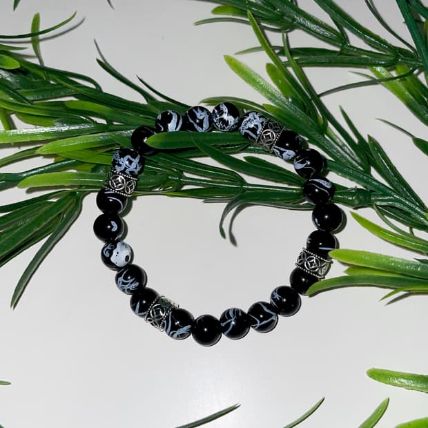 블랙 앤 화이트 마블 팔찌