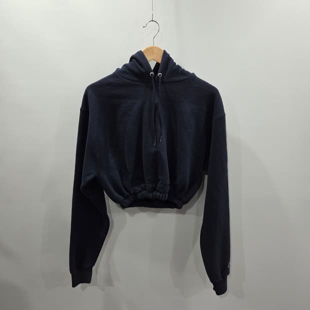 챔피온 우먼 커스텀 크롭 기모 후드티 M