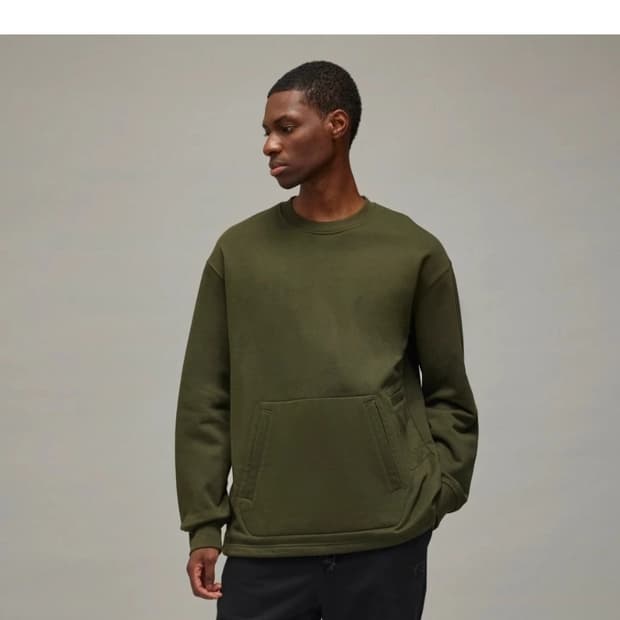 Y-3 루즈 크루 스웨트셔츠 나이트 카고 그린