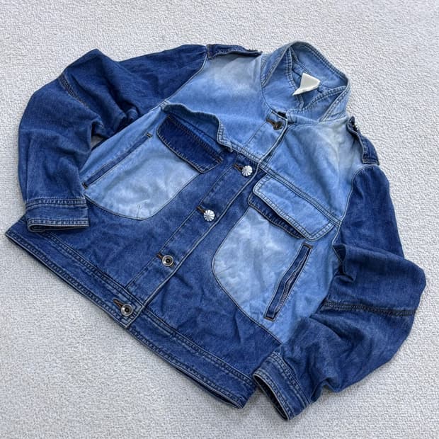 44 오즈세컨 패치워크 데님 자켓 0401E