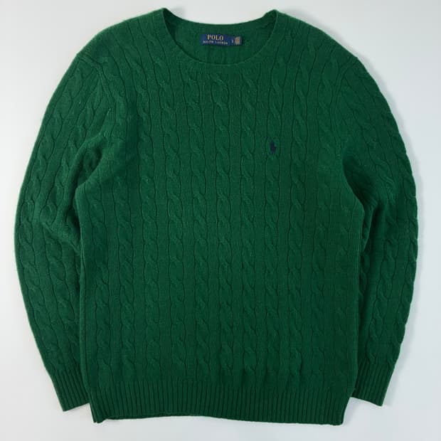 Polo 폴로 랄프로렌 신형 딥그린 램스울 케이블 니트