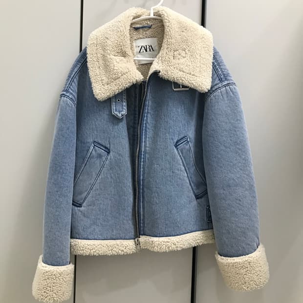 ZARA 자라 데님 청 무스탕