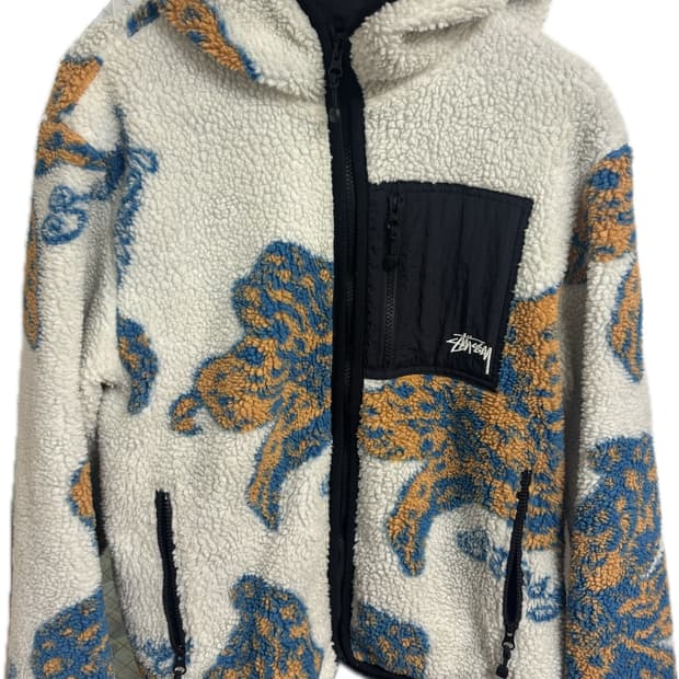 22SS 스투시 플로랄 쉐르파 후드 자켓