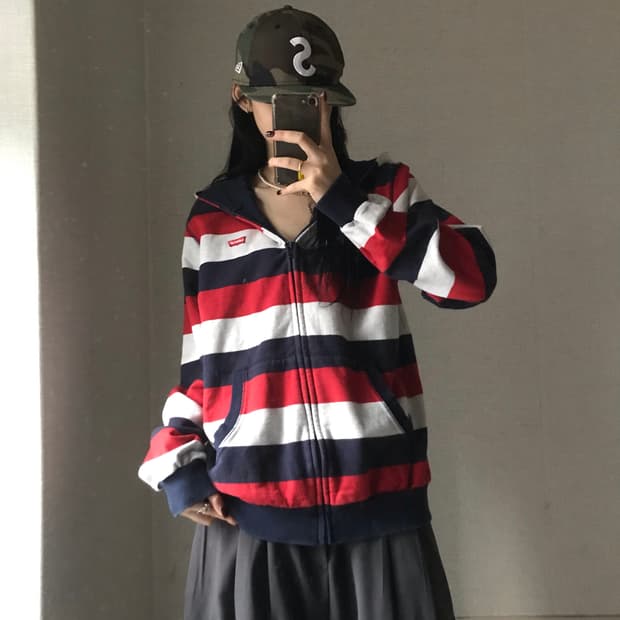리바이스 스트라이프 후드집업