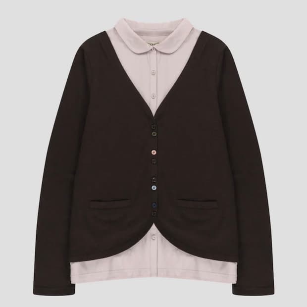 코이세이오 26ss LAYERED SHIRT CARDIGAN BROWN