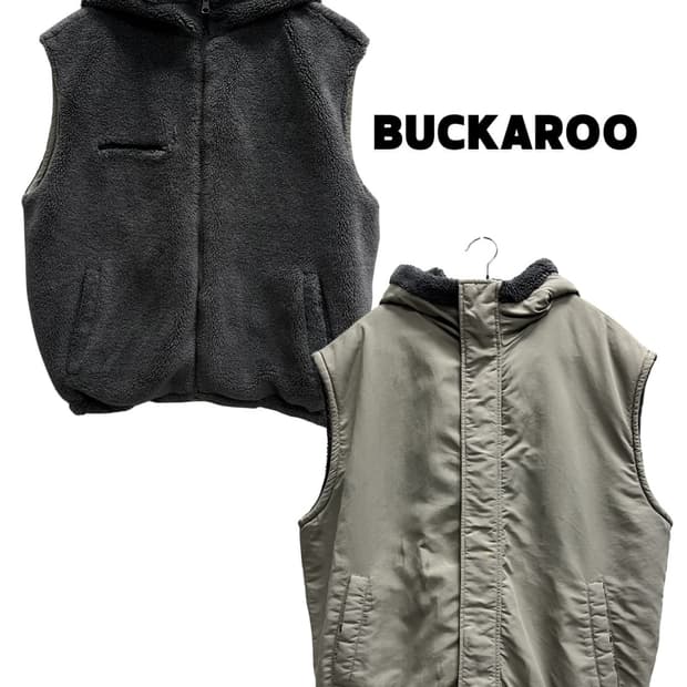 (L) 버커루 백로고 양털 셰르파 뽀글이 리버시블 조끼