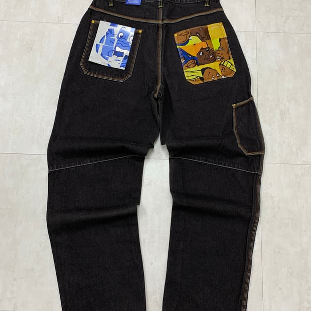 플레티넘 푸부 뒷 포켓 디테일 데님 팬츠 #13