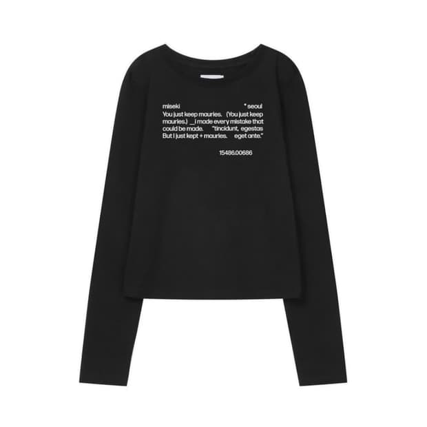 미세키서울 Quote long sleeves 블랙