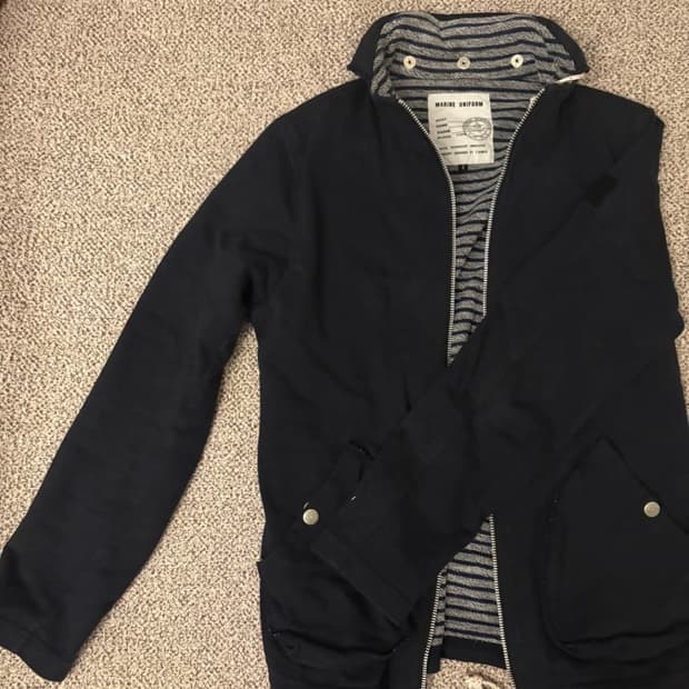 JPN Vintage 고스펑크 하이넥 네이비 후드집업