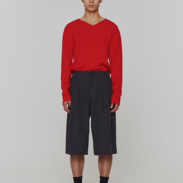 아모멘토 투웨이 넥 풀오버 니트 레드 L