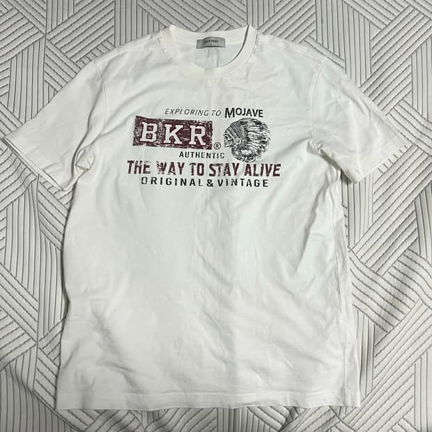 버커루 BKR 빈티지 반팔 M 화이트 구제 아메카지 스트릿