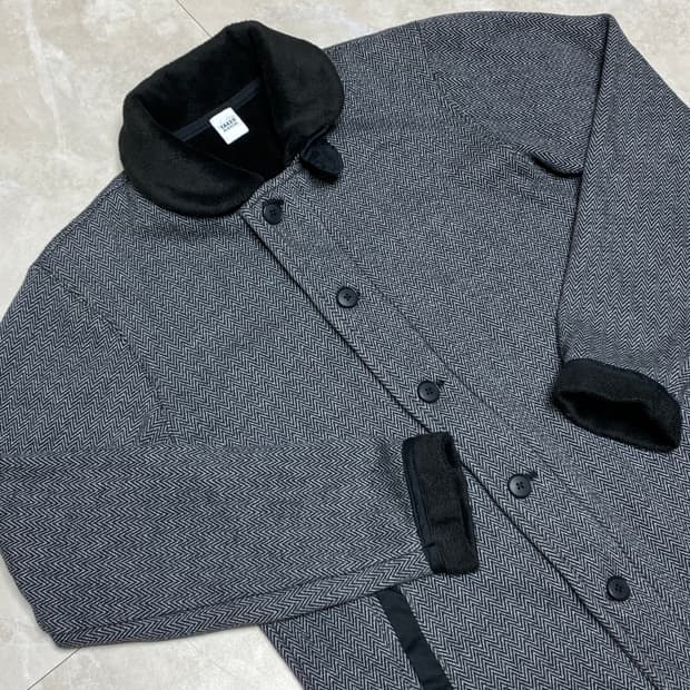 타케오 키쿠치 폭스퍼 그레이 헤링본 클럽 카라 자켓 2