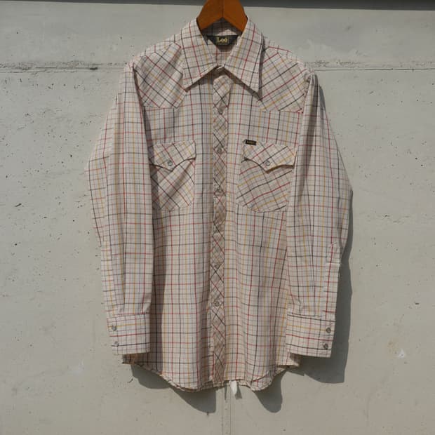 70s Lee 체크 웨스턴 셔츠