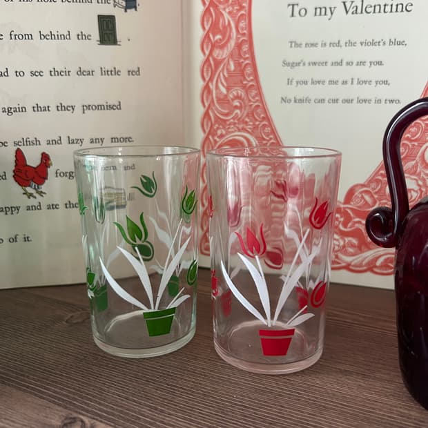 빈티지 유리 글라스 컵 세트