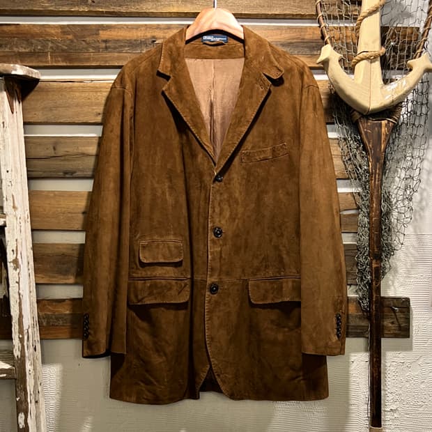 [L]폴로 랄프로렌 브라운 리얼 스웨이드 블레이저 자켓