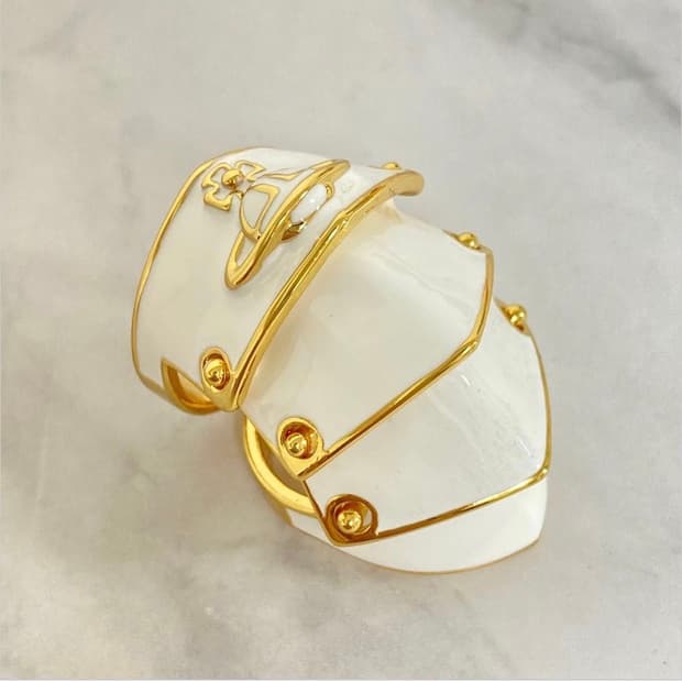 비비안웨스트우드 아카이브 골드화이트 아르테미스 너클링 반지