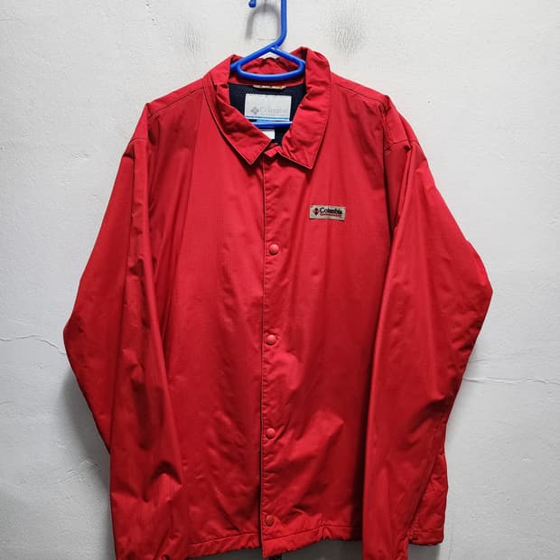 컬럼비아 백로고 레드 코치 자켓
