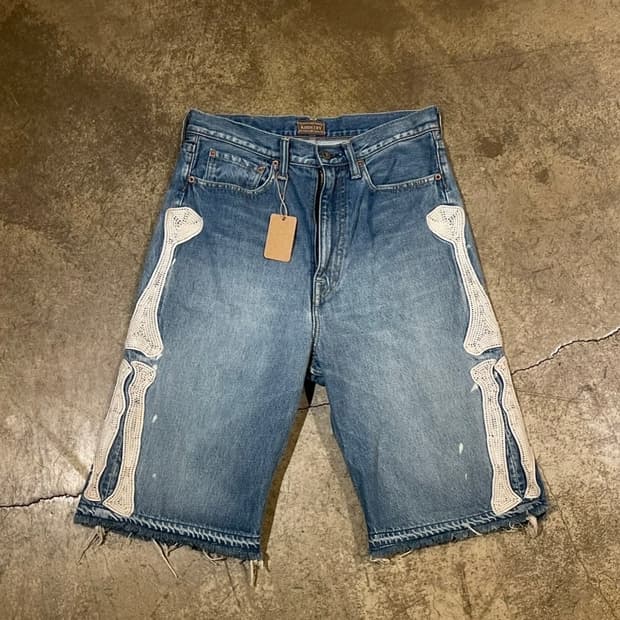 Kapital 14 oz. 5P Bone 데님 숏 팬츠 (B5182)