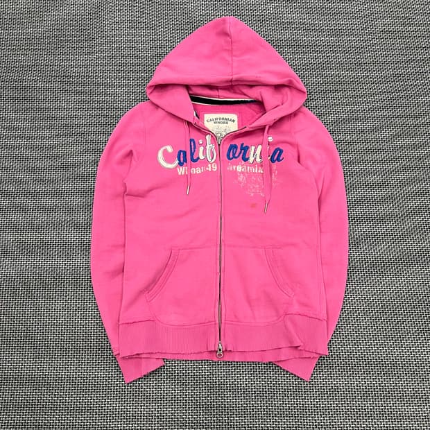 후아유 핑크 후드집업