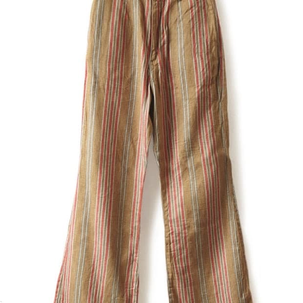 캐피탈 린넨 카리브 쉐도우 스트라이프 플레어 팬츠 