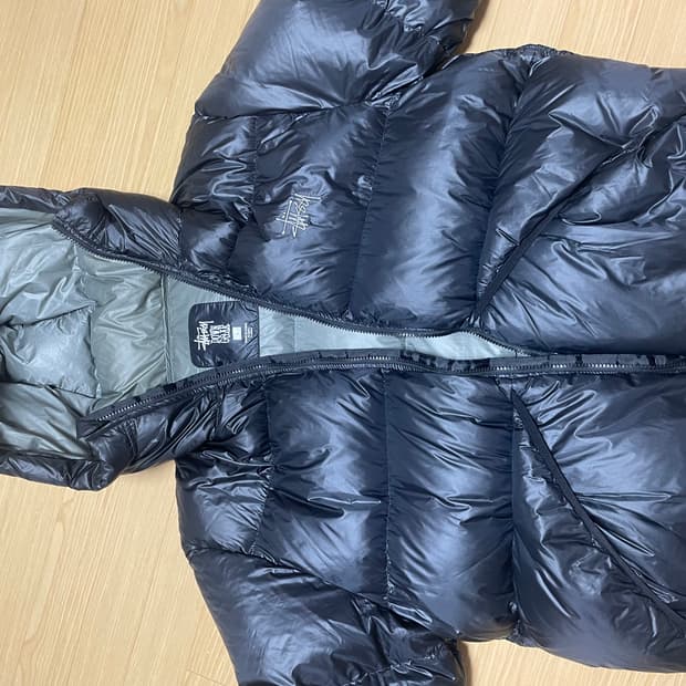 스투시 다운 파카 마이크로 립스탁 패딩 L
