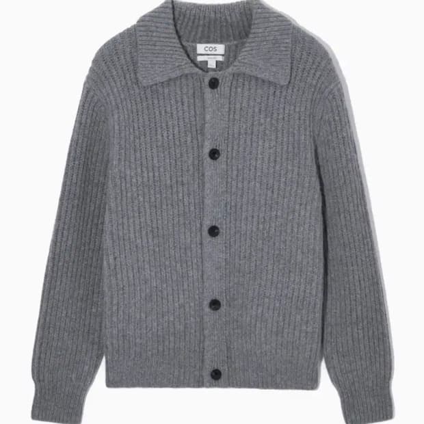 Cos 알파카 리브드 가디건 L