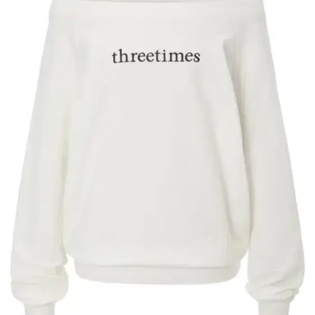 쓰리타임즈 베이직 로고 오프 탑 오프숄더 맨투맨 S