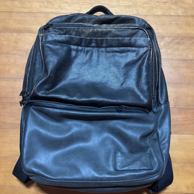 calvin klein leather back pack bag