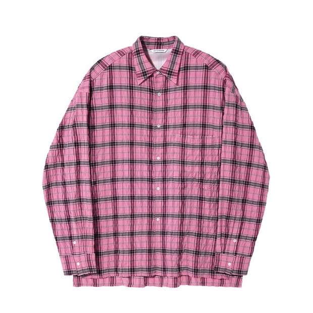 밈더워드로브 핑크 체크셔츠