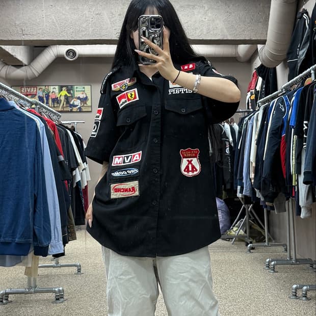 빈티지 페라리 F1 레이싱 반팔 셔츠 S52