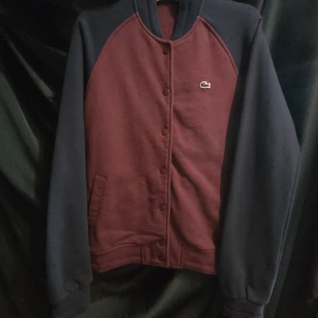 라코스테 여성 배색 바시티 자켓