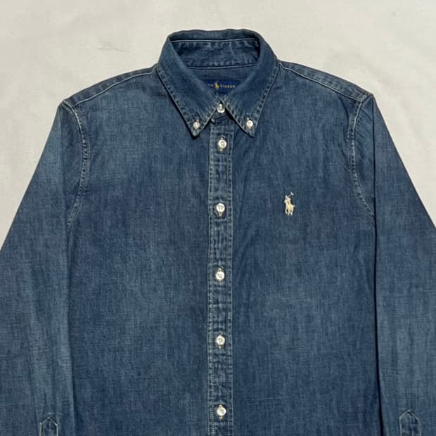 S 폴로랄프로렌 여성용 커스텀 핏 데님 셔츠