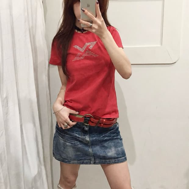 Armani Exchange 아르마니 익스체인지 큐빅 반팔티