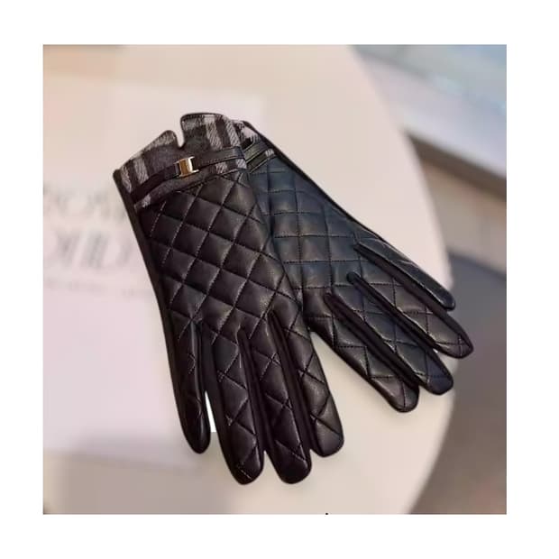 퀼팅 레더 여성용 장갑 (새상품)