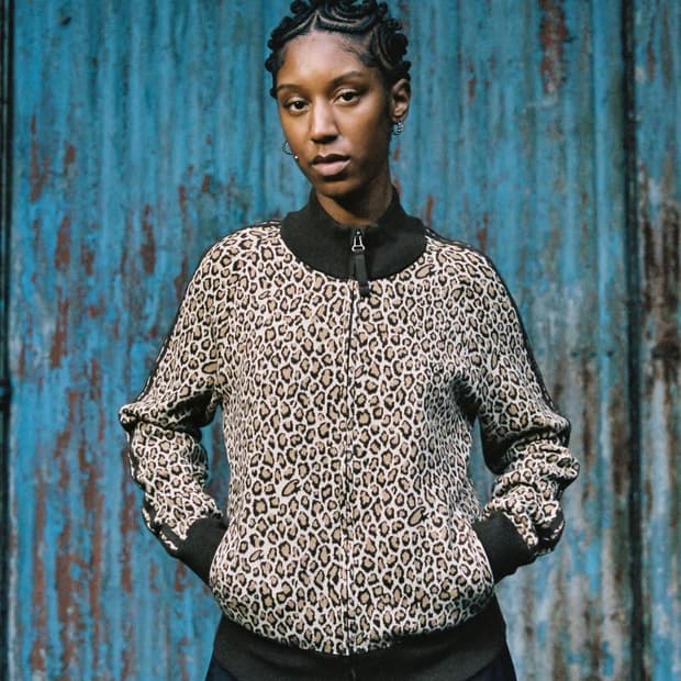 M) 코르테이즈 VVS 레오파드 호피 자카드 니트 집업 트랙 자켓