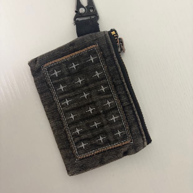 카락터 Patchwork denim card wallet 카드지갑 키링