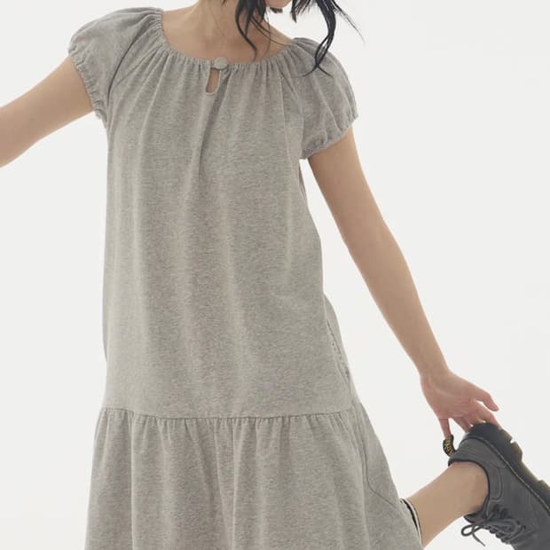익스파이어드걸 원피스 Mellow Dress Melange Grey