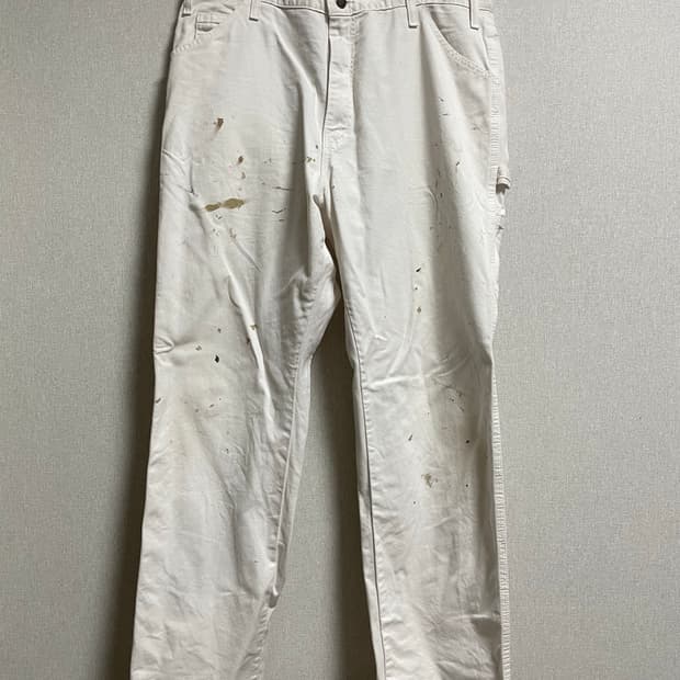 빈티지 디키즈 페인터 카펜터 팬츠 38x32 화이트