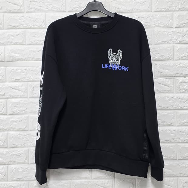 택포) 라이프워크 블랙 맨투맨 L