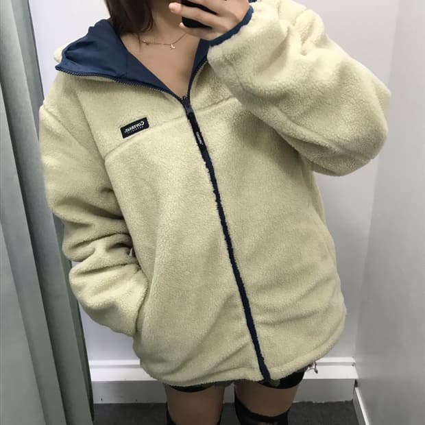 커버낫 블루 리버시블 플리스 자켓