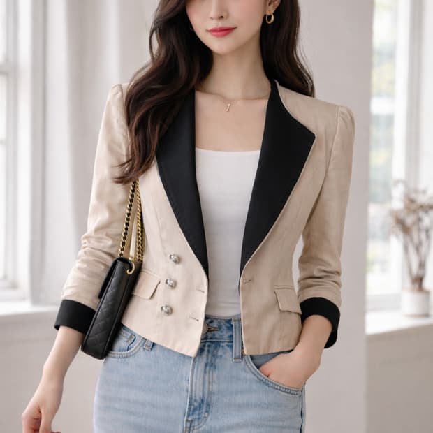 오즈세컨 클래식 배색 쓰리웨이 자켓 44~슬림55핏