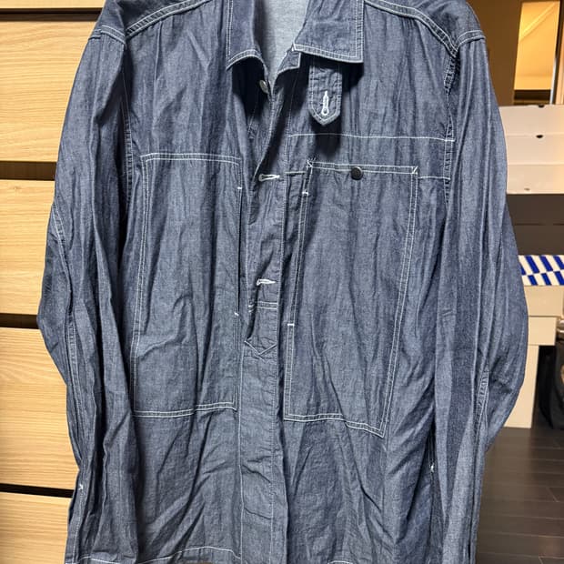 엔지니어드가먼츠 인디고 데님 트윌 셔팅 퍼티그 셔츠